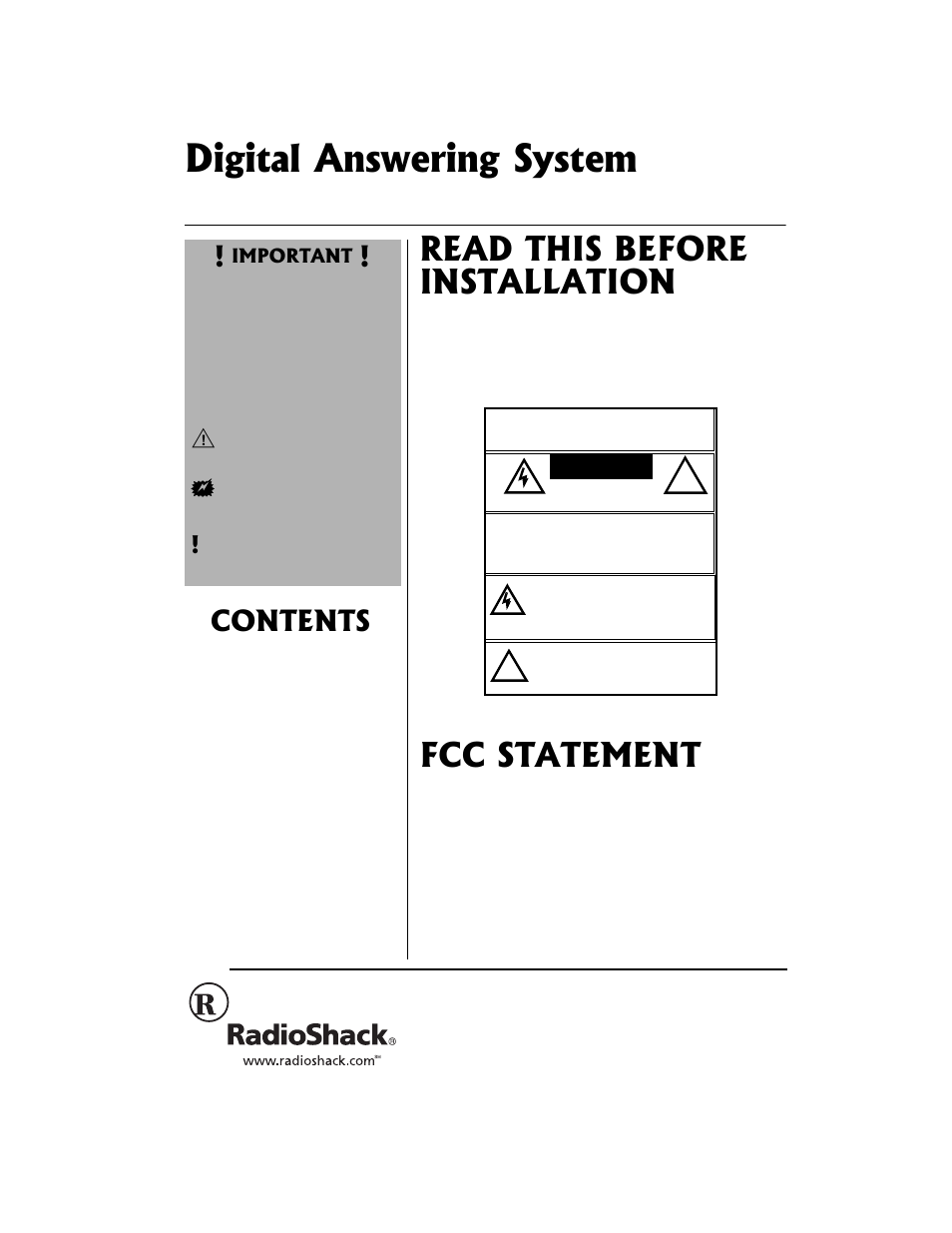 Radio Shack 43-3888 User Manual | 20 pages