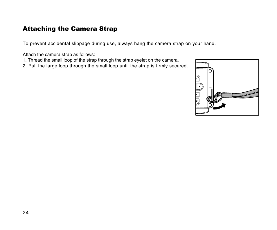 Attaching the camera strap | Radio Shack 16-3898 User Manual | Page 24 / 73