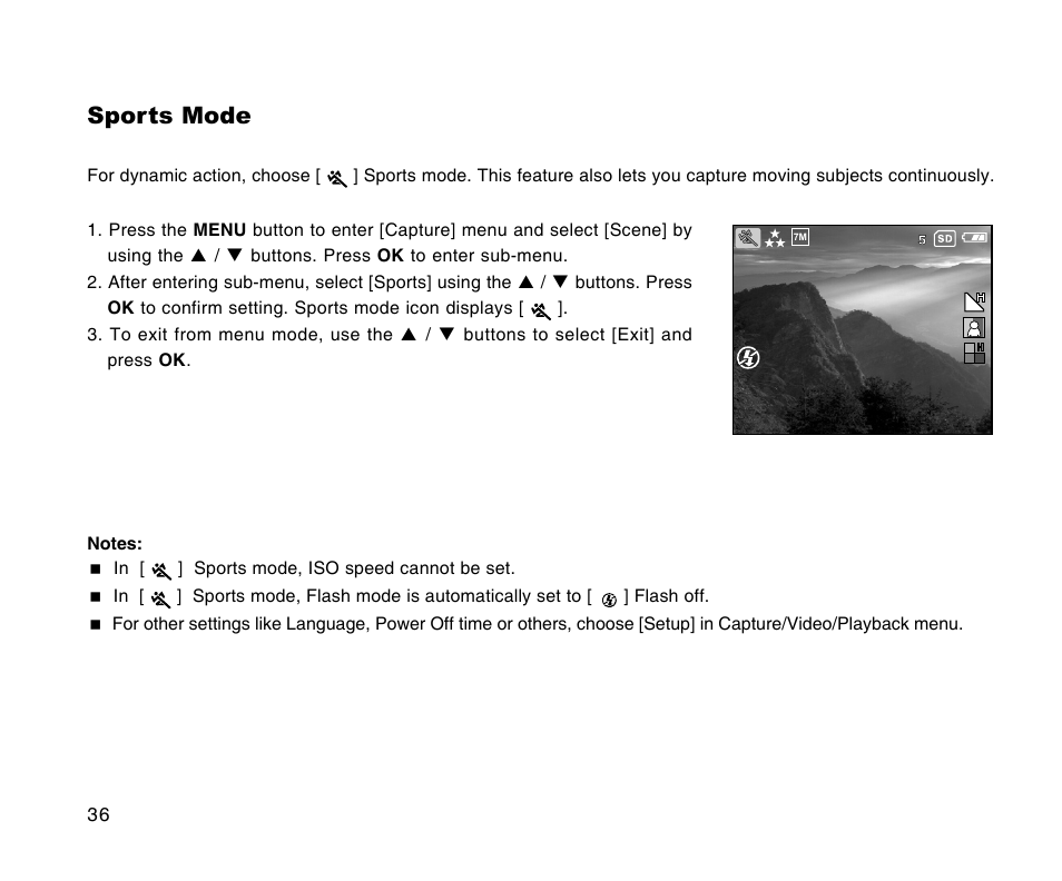 Sports mode | Radio Shack 16-3898 User Manual | Page 36 / 73