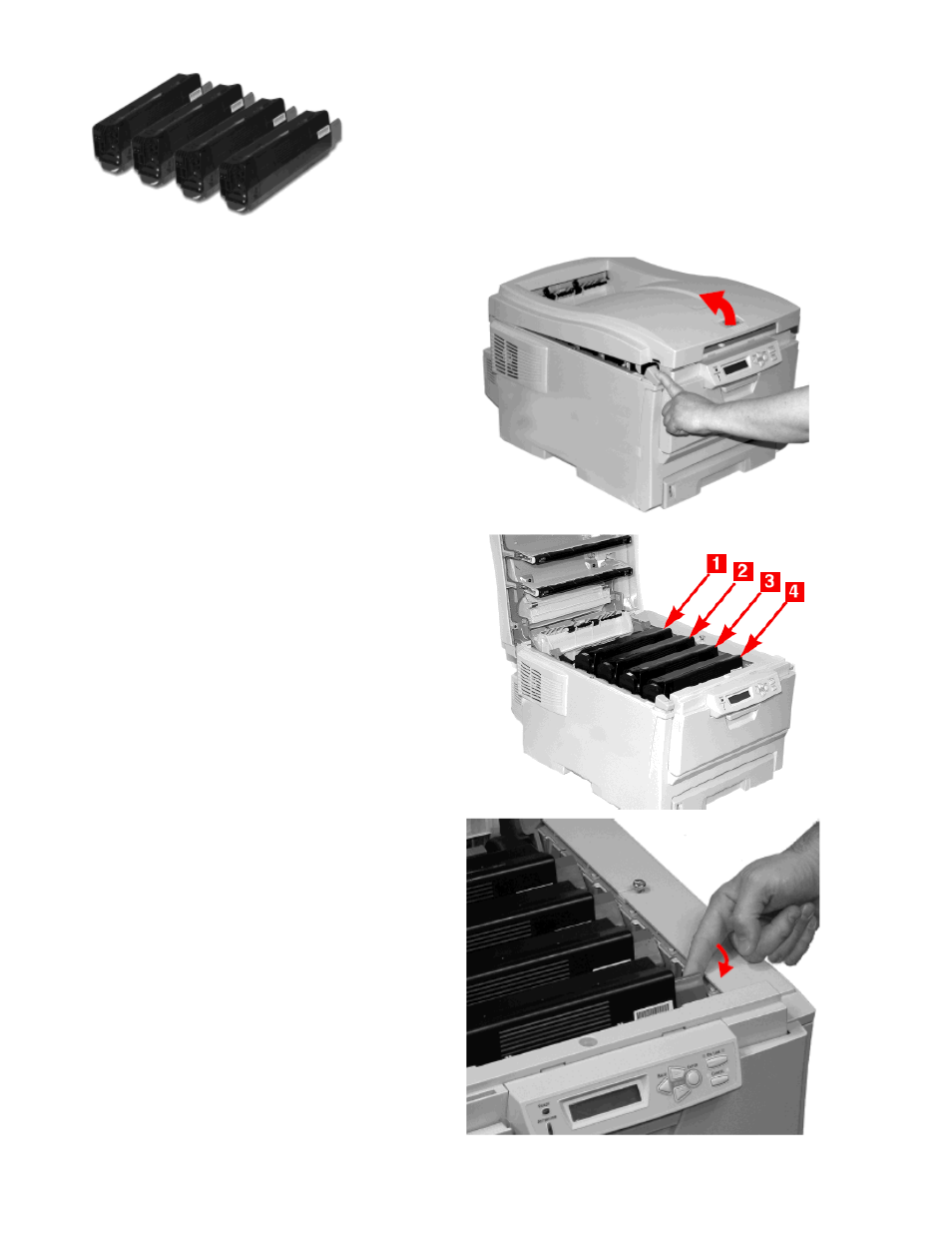 Replace a toner cartridge | Radio Shack Okidata C6100 User Manual | Page 12 / 24