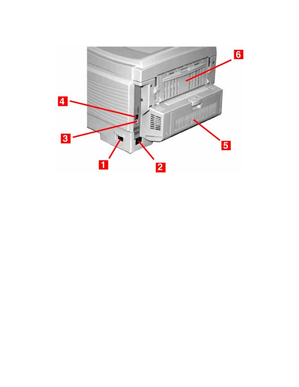 Diagram – rear view | Radio Shack Okidata C6100 User Manual | Page 24 / 24