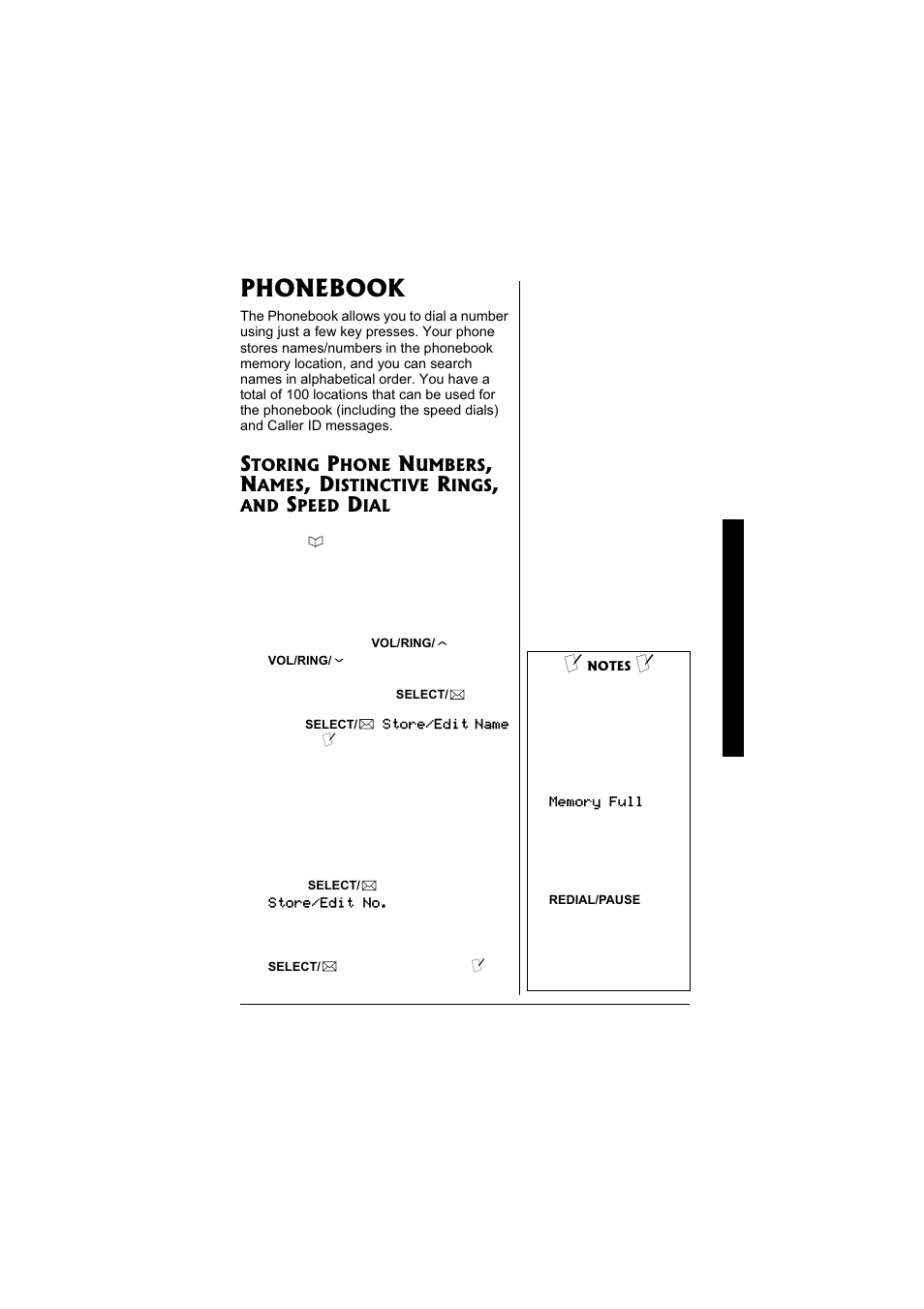 Phonebook | Radio Shack 43-3871 User Manual | Page 33 / 70