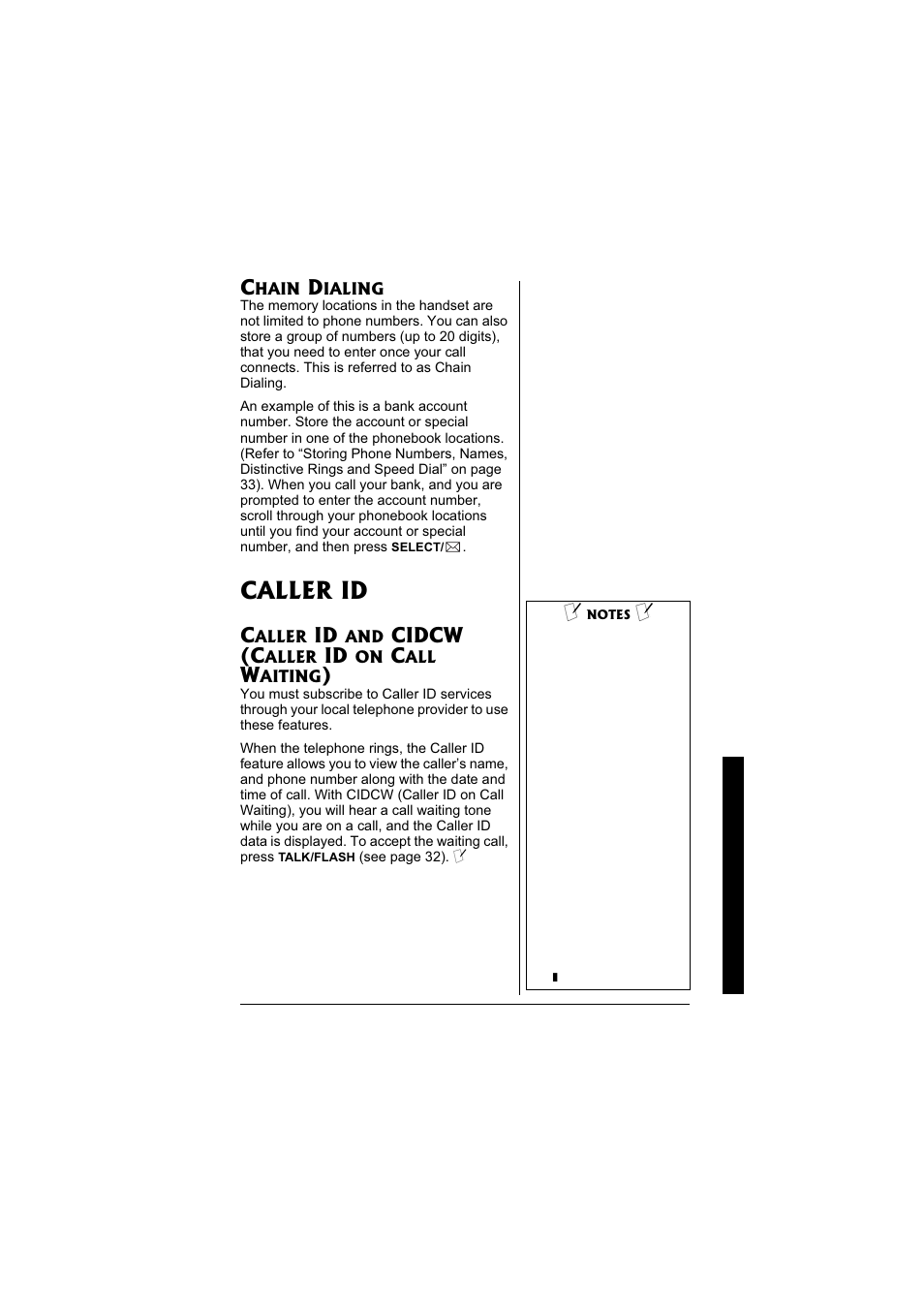 Caller id, Cidcw (c | Radio Shack 43-3871 User Manual | Page 39 / 70