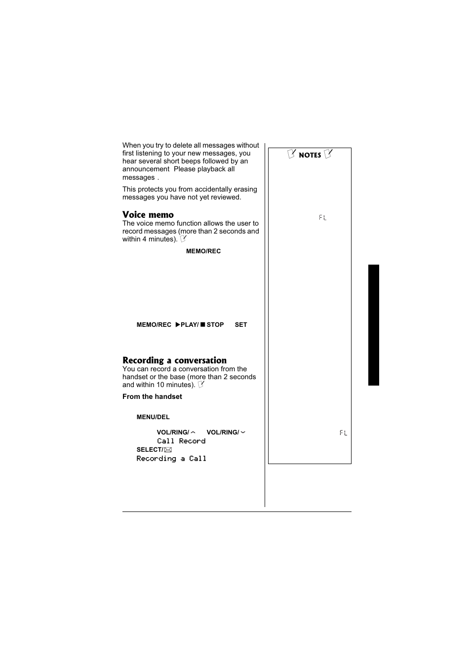 Recording a conversation | Radio Shack 43-3871 User Manual | Page 61 / 70