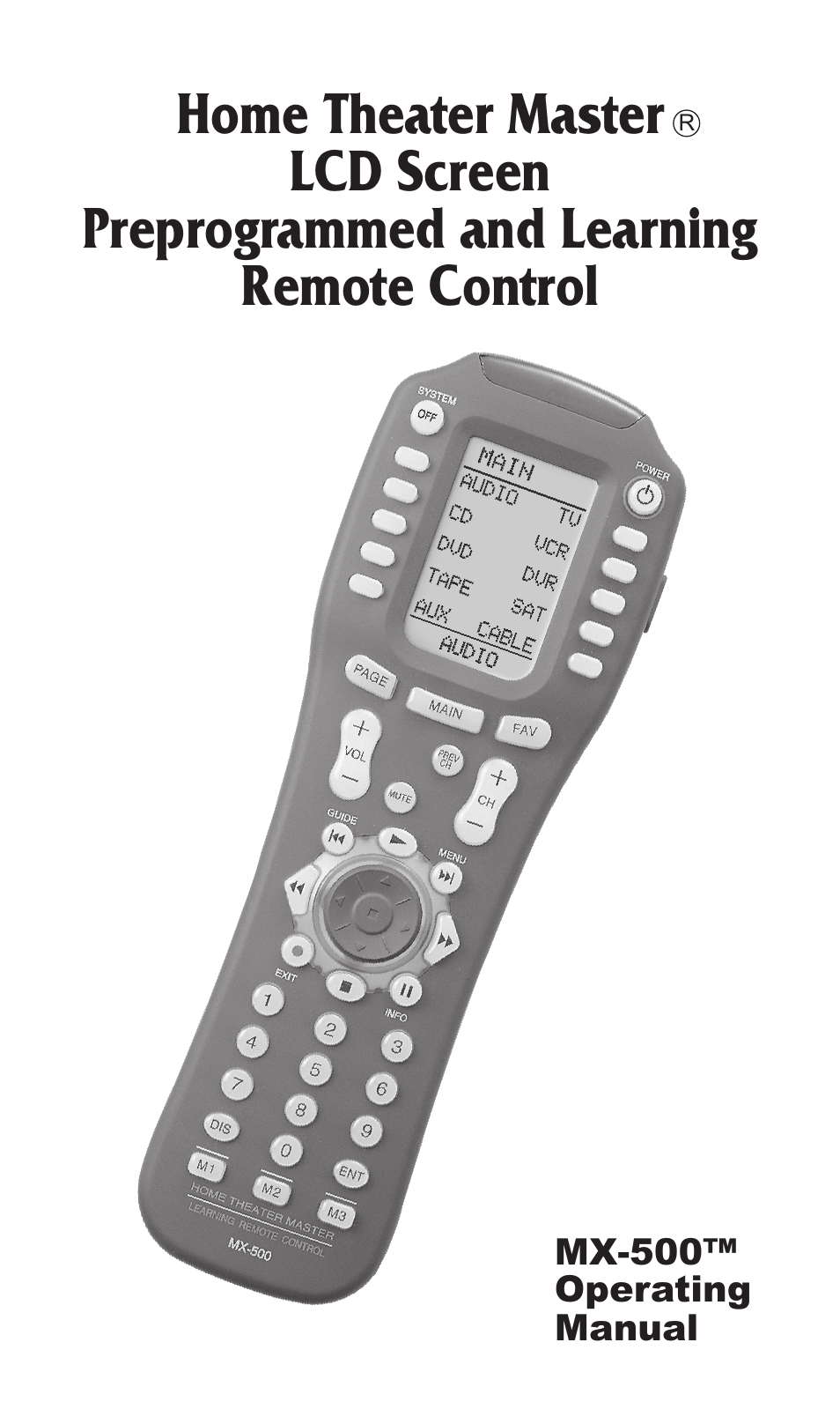 Universal Remote Control (URS) MX-500 User Manual | 80 pages