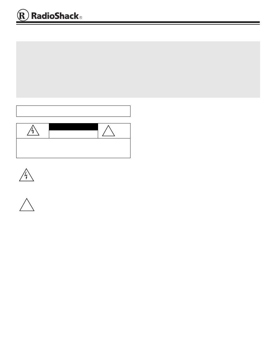 Radio Shack 61-2338 User Manual | 4 pages