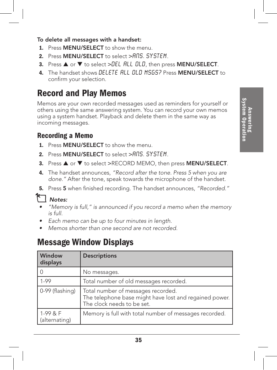 Message window displays | Radio Shack 43-327 User Manual | Page 35 / 60