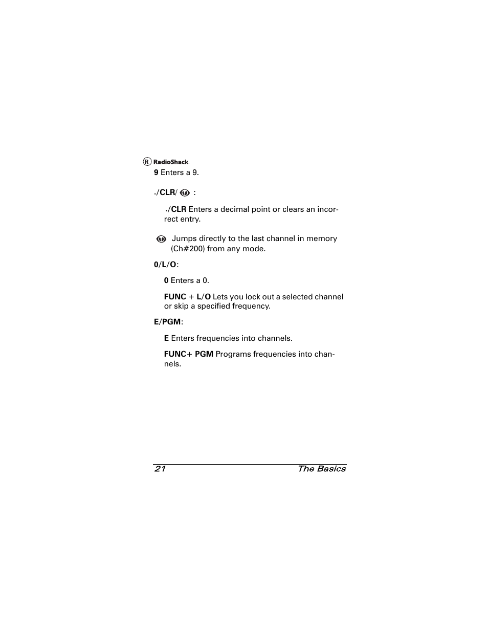 Radio Shack 20-501 User Manual | Page 21 / 64