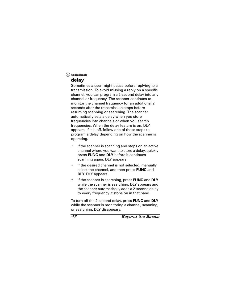 Delay | Radio Shack 20-501 User Manual | Page 47 / 64