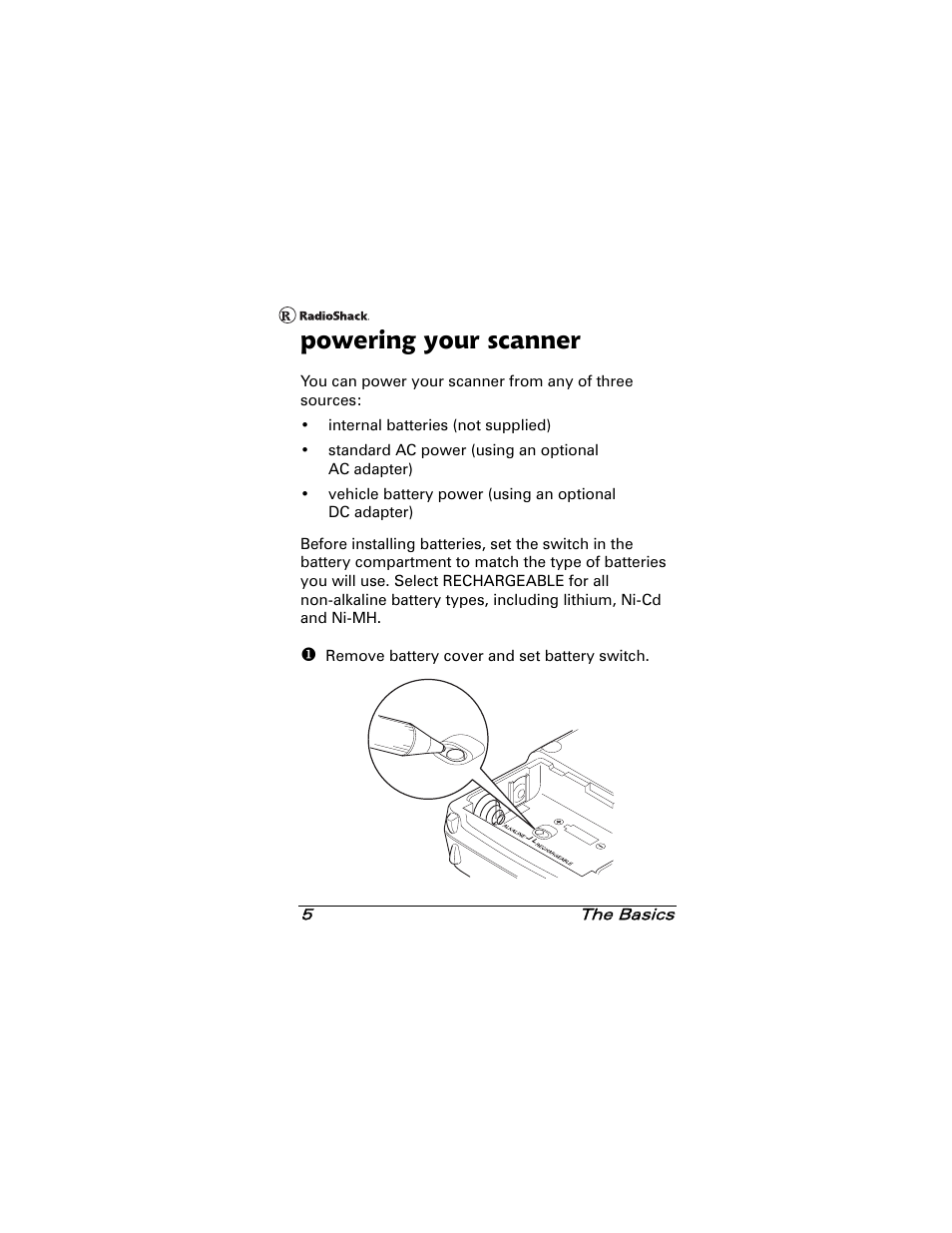 Powering your scanner | Radio Shack 20-501 User Manual | Page 5 / 64