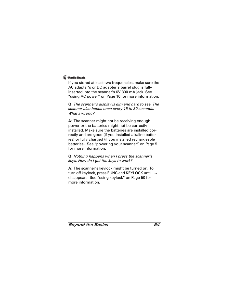 Radio Shack 20-501 User Manual | Page 54 / 64