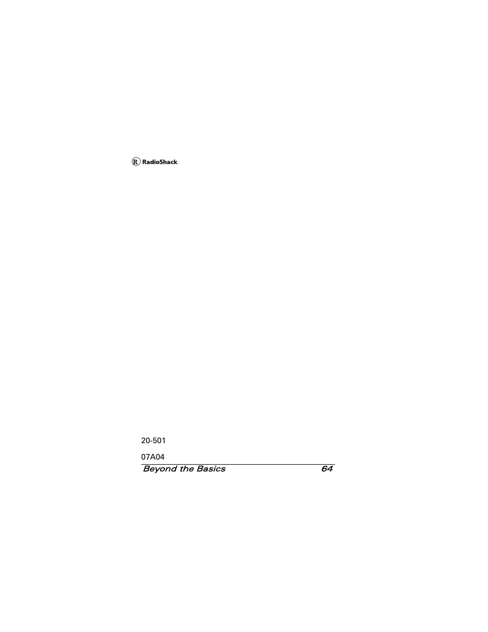 Radio Shack 20-501 User Manual | Page 64 / 64