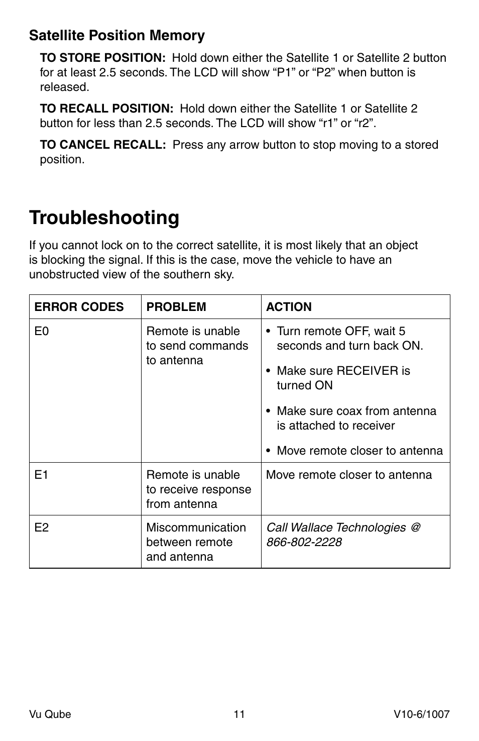 Troubleshooting | Radio Shack Vu Qube V10 User Manual | Page 11 / 12