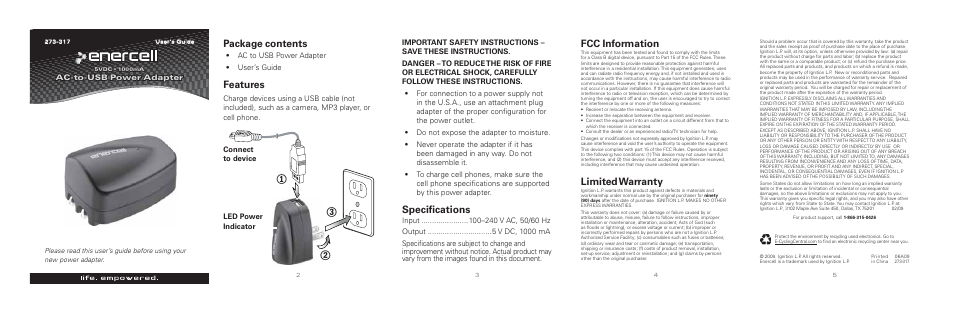 Radio Shack 273-317 User Manual | 1 page