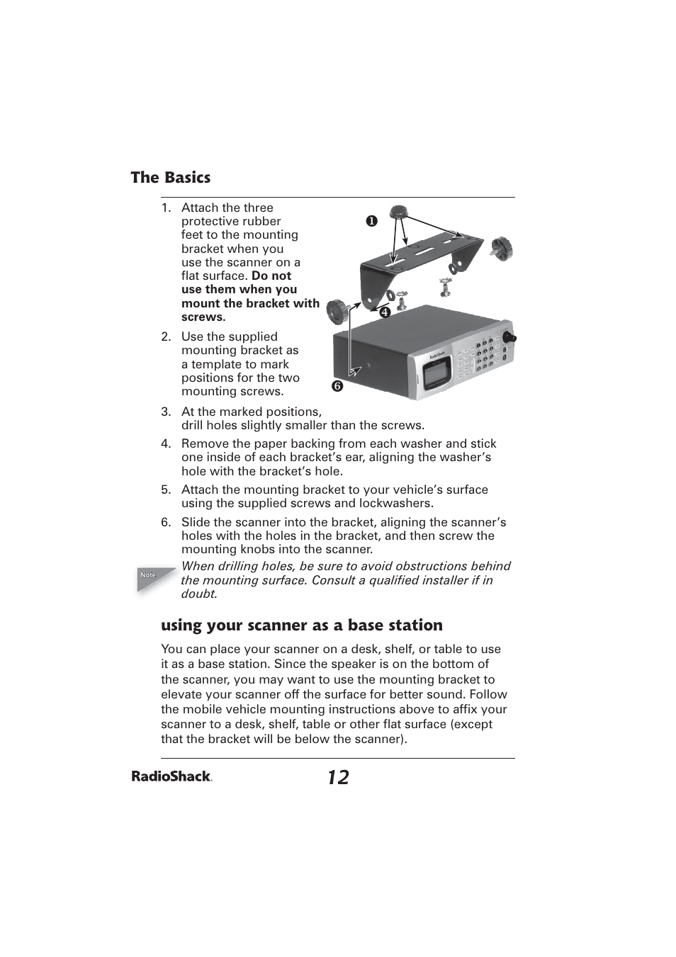 The basics, Using your scanner as a base station | Radio Shack PRO-2096 User Manual | Page 12 / 84