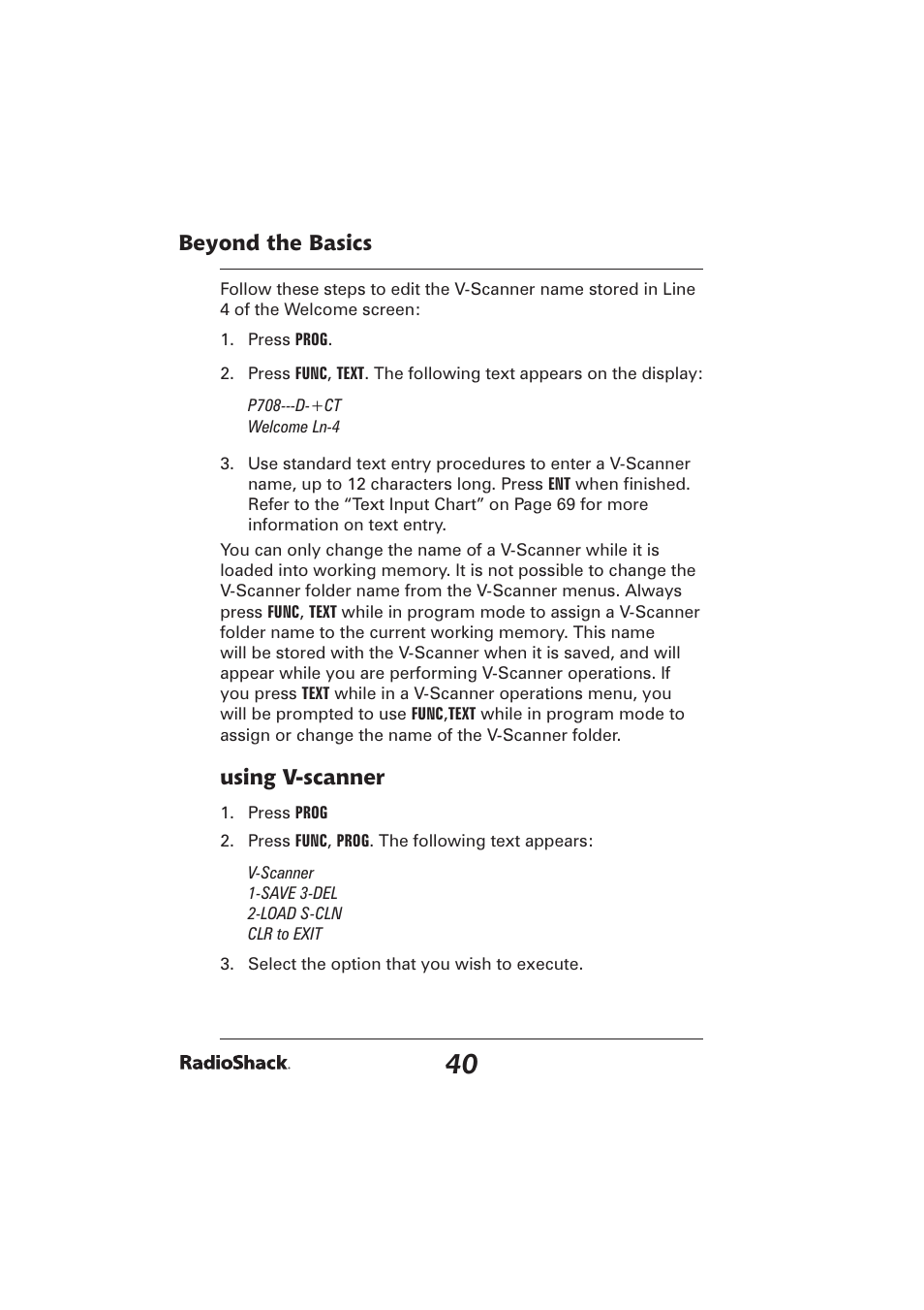 Beyond the basics, Using v-scanner | Radio Shack PRO-2096 User Manual | Page 40 / 84