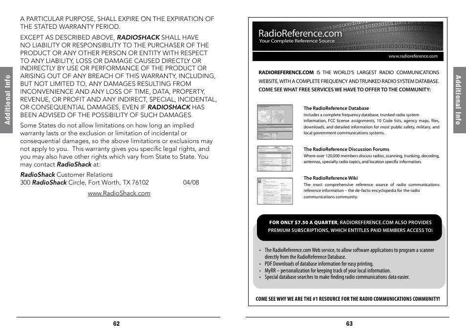 Radio Shack iScan PRO-107 User Manual | Page 32 / 33