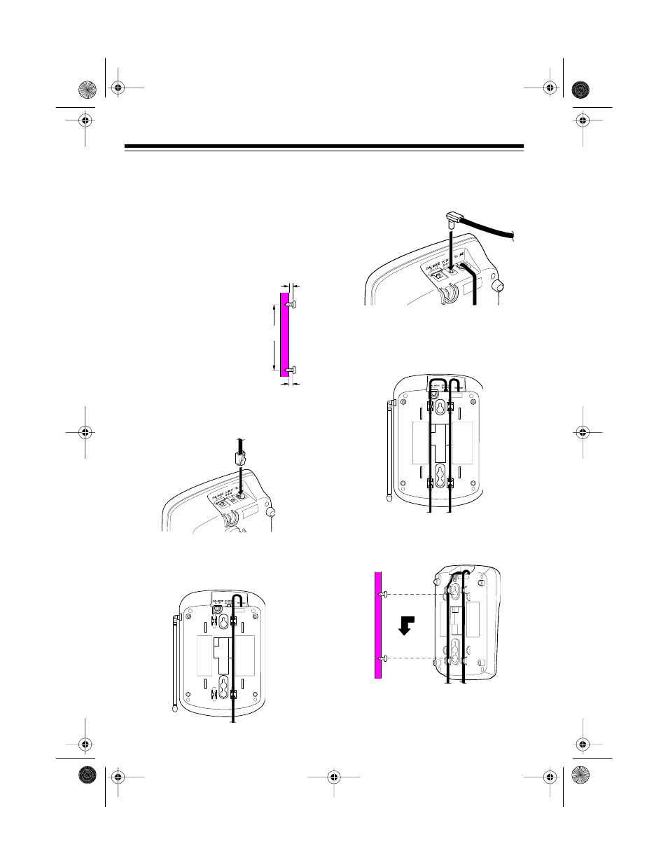 Mounting the base directly on the wall | Radio Shack ET-916 User Manual | Page 8 / 24