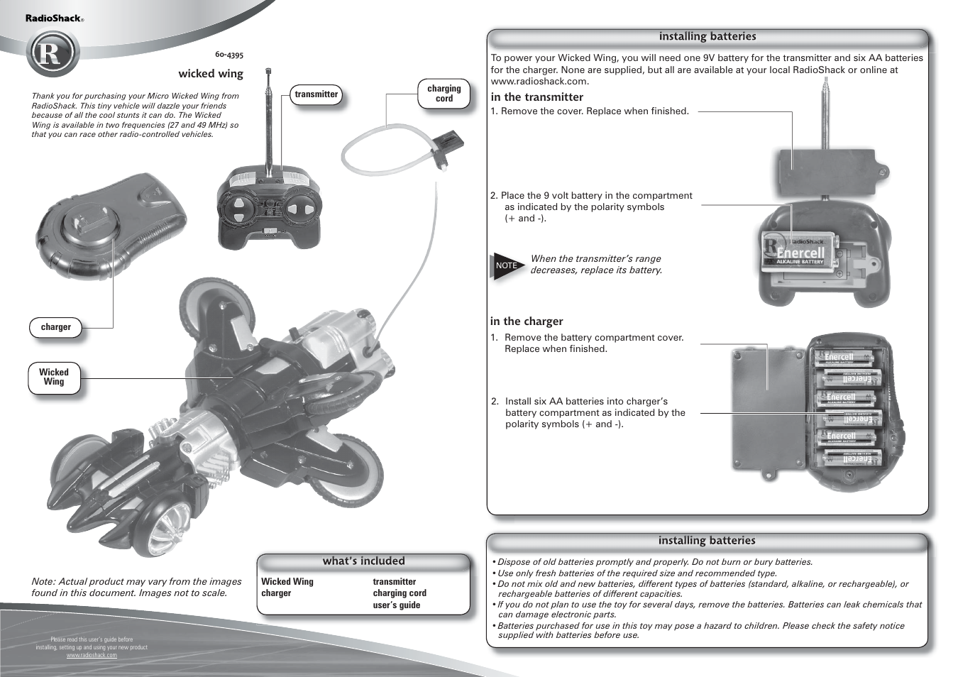 Radio Shack 60-4395 User Manual | 2 pages