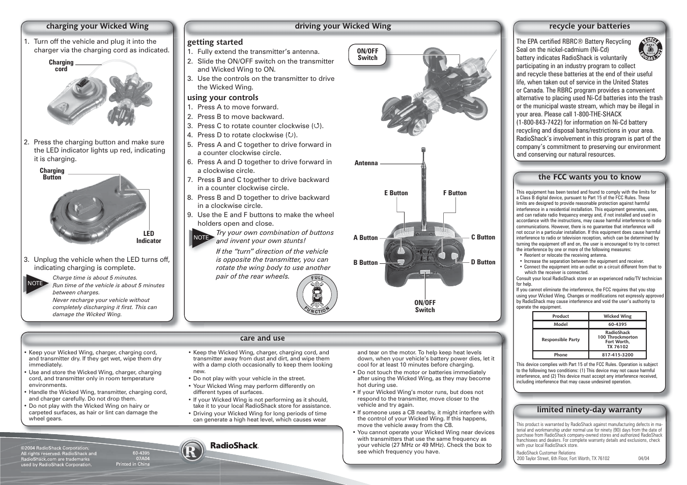 Radio Shack 60-4395 User Manual | Page 2 / 2