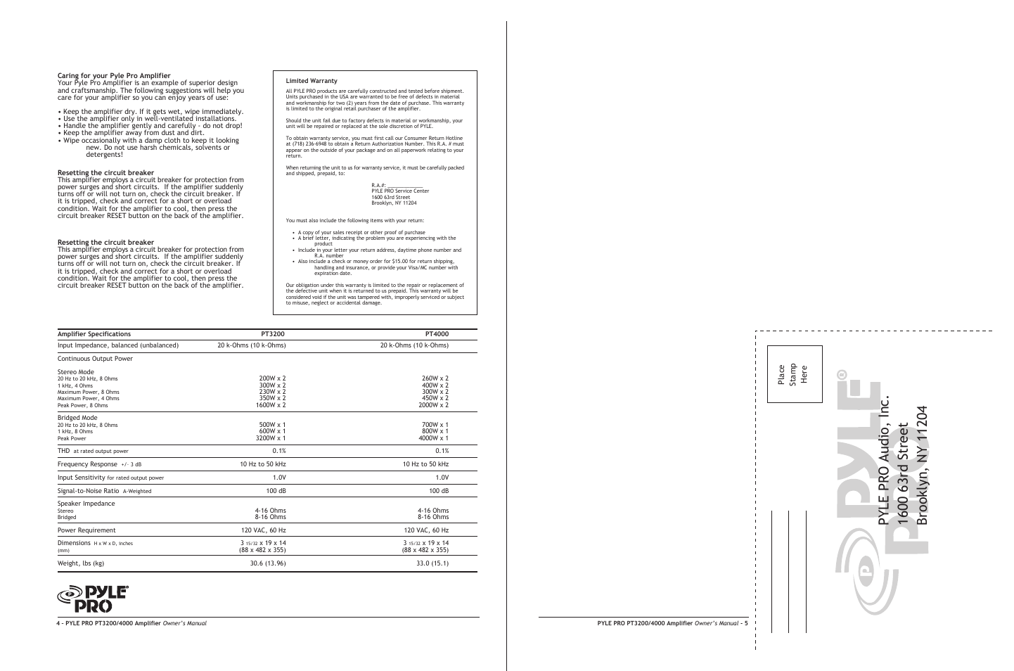 Radio Shack PT4000 User Manual | Page 4 / 4