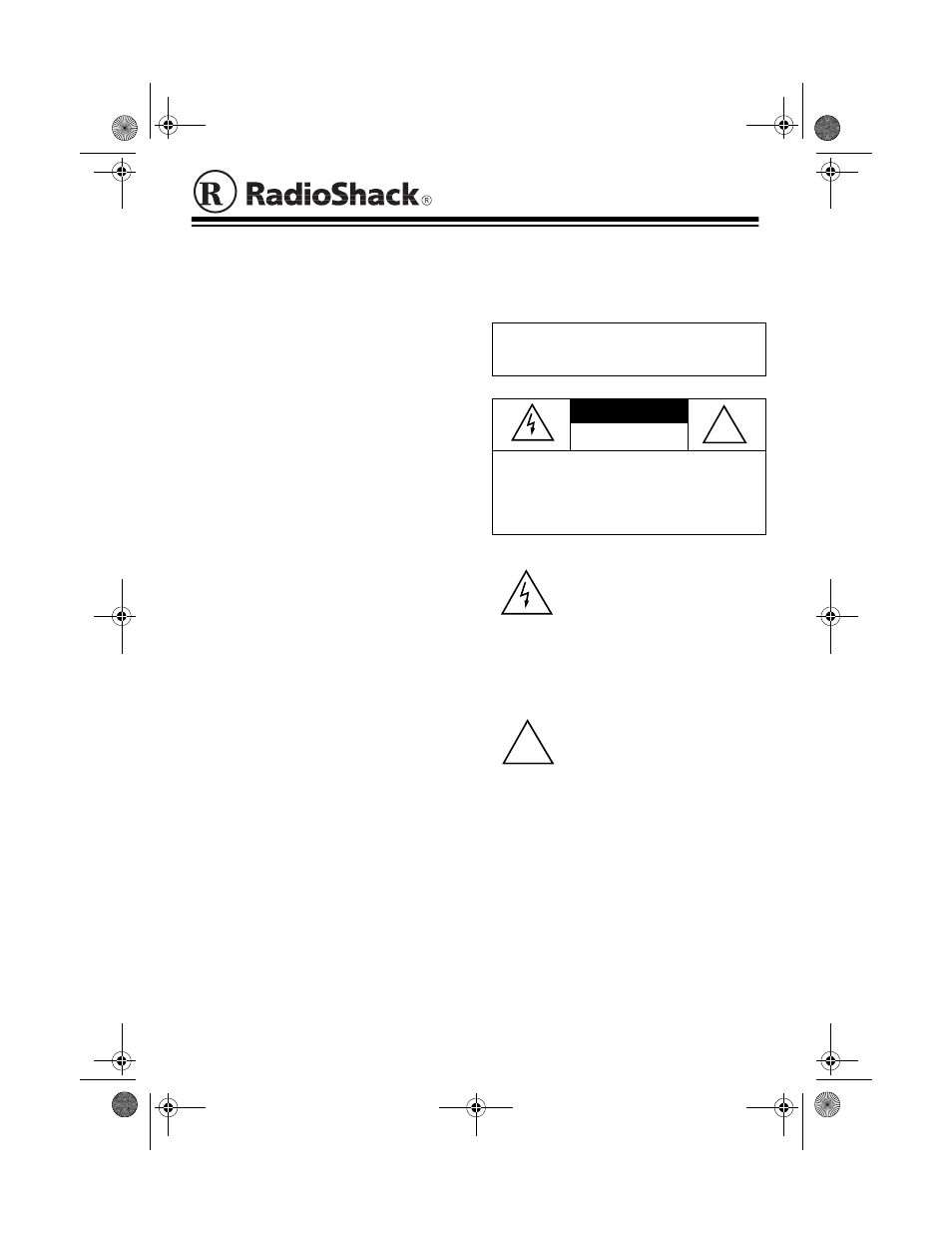 Radio Shack 43-3201 User Manual | 4 pages