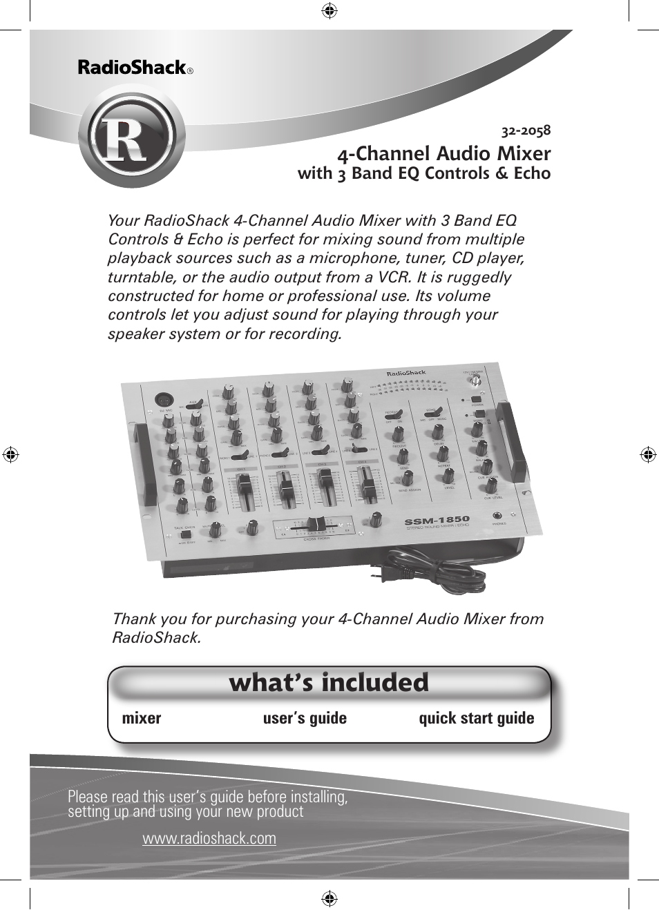 Radio Shack 32-2058 User Manual | 24 pages