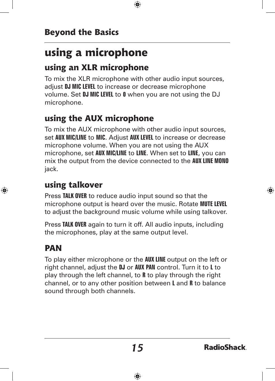 Using a microphone | Radio Shack 32-2058 User Manual | Page 15 / 24