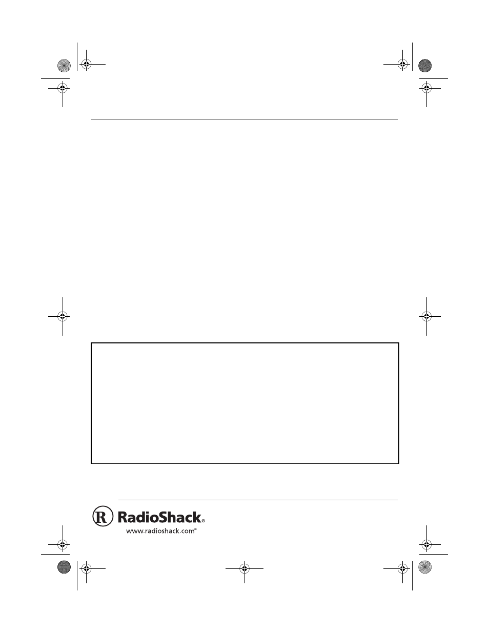 Radio Shack 20-210B User Manual | 1 page