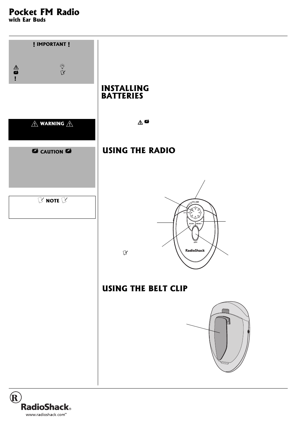 Radio Shack 12-827 User Manual | 2 pages