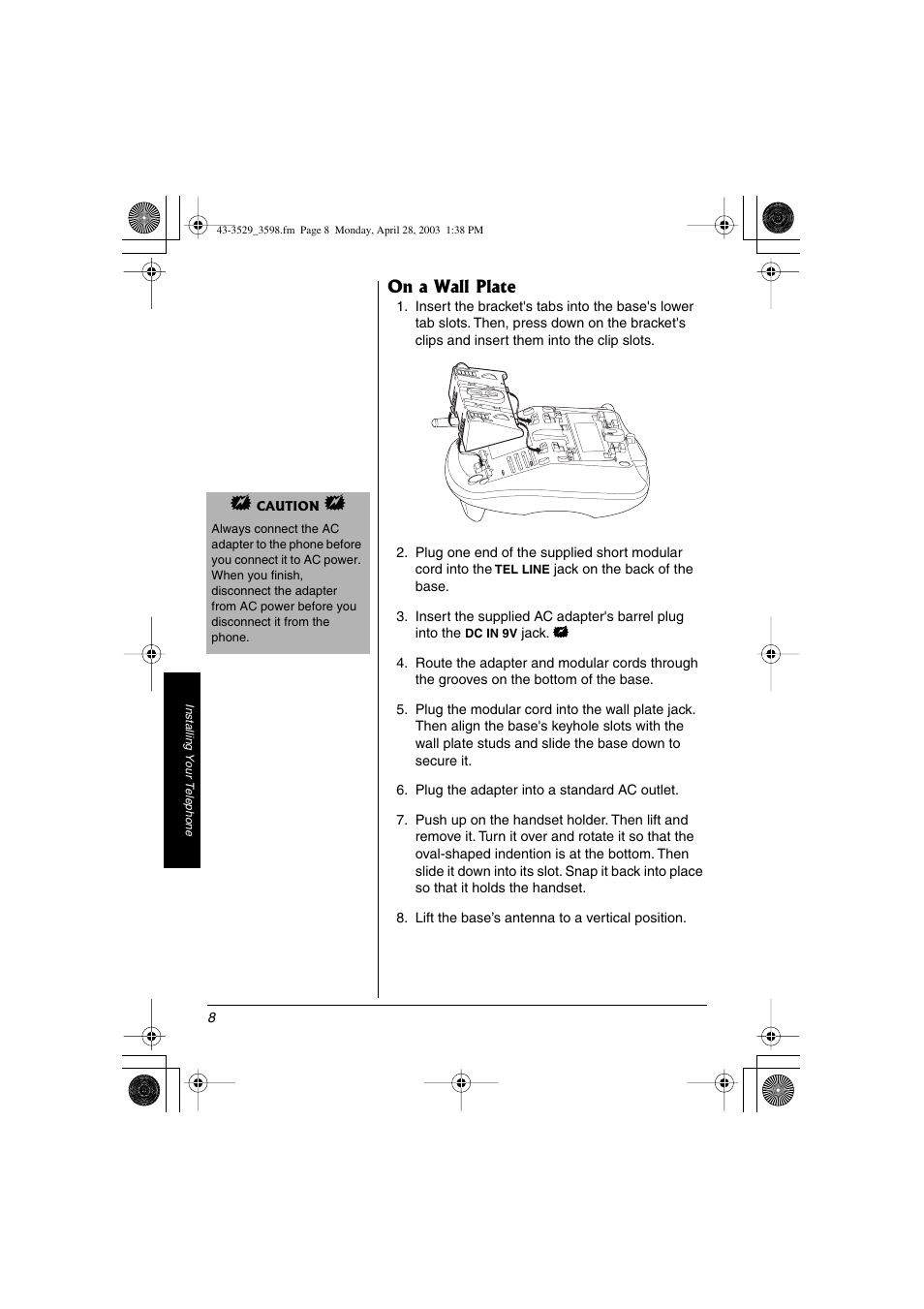 On a wall plate | Radio Shack 43-3529 User Manual | Page 8 / 36