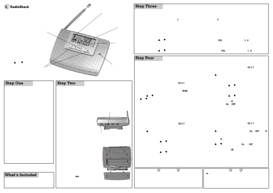 Radio Shack BEDSIDE 12-260 User Manual | 2 pages