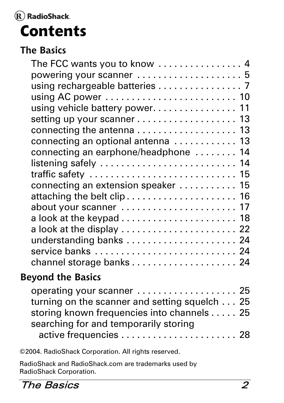 Radio Shack PRO-83 User Manual | Page 2 / 64