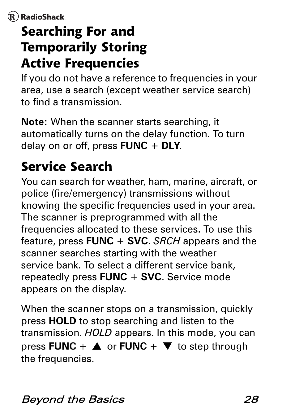 Service search | Radio Shack PRO-83 User Manual | Page 28 / 64