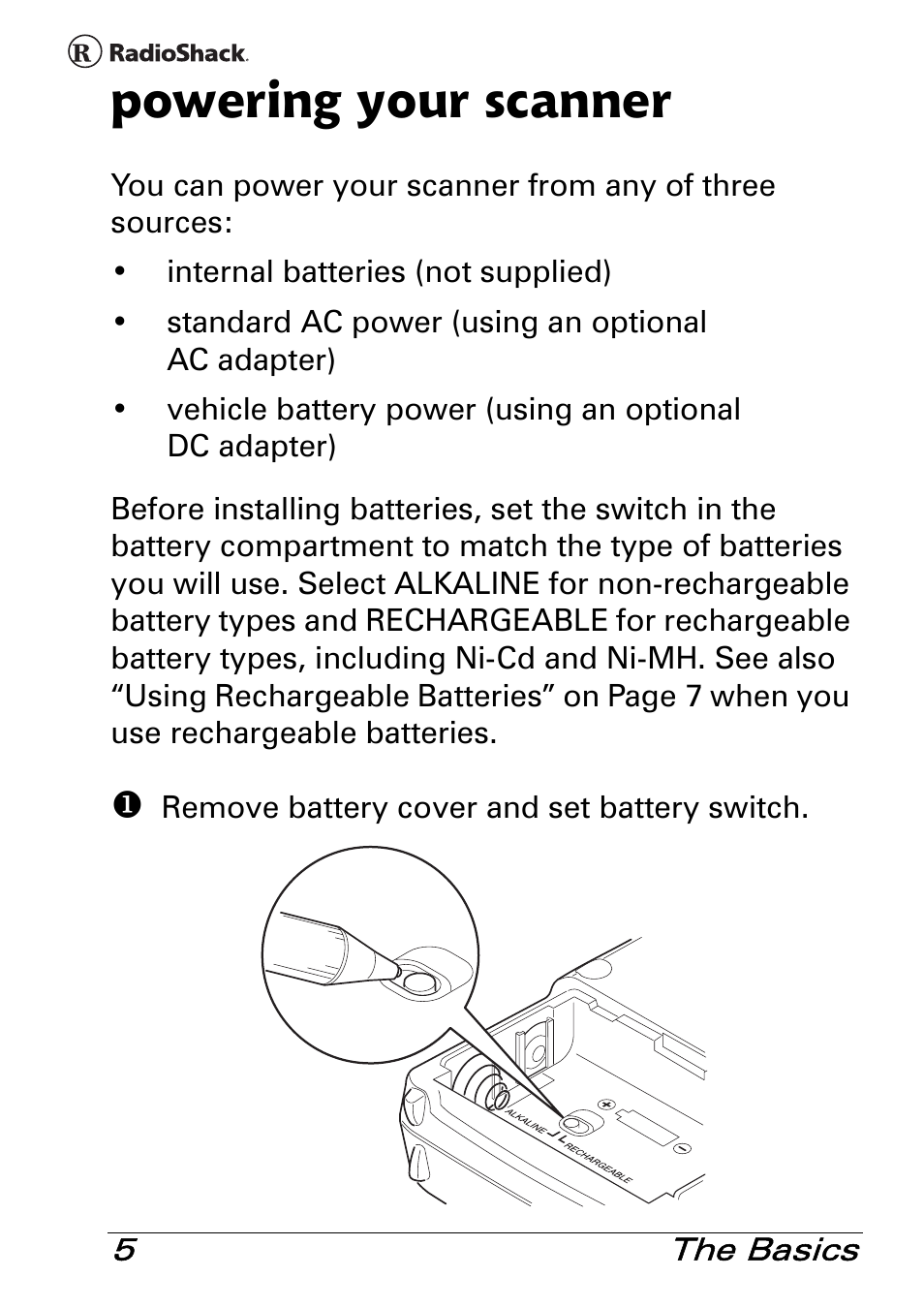 Powering your scanner | Radio Shack PRO-83 User Manual | Page 5 / 64