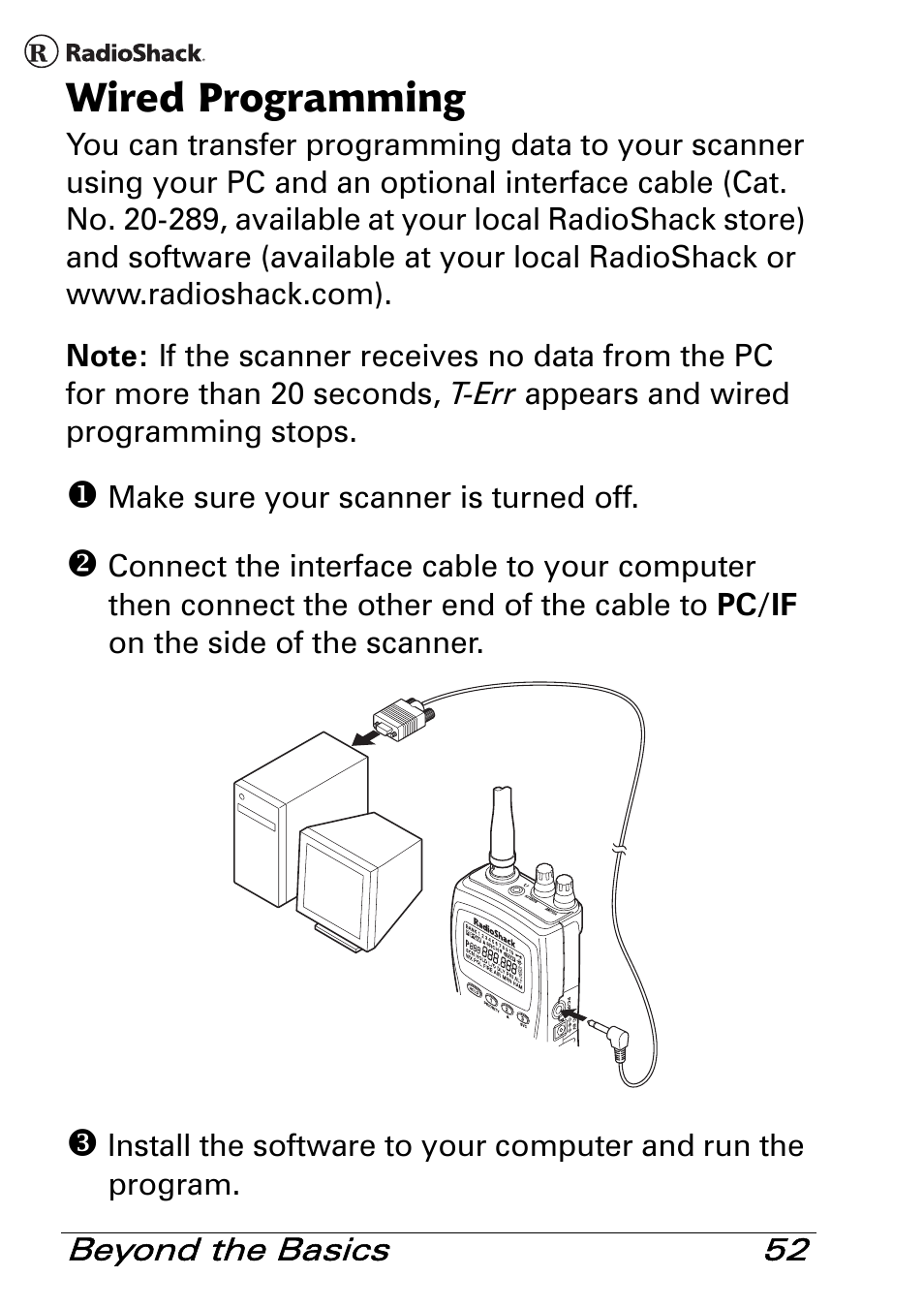 Wired programming | Radio Shack PRO-83 User Manual | Page 52 / 64