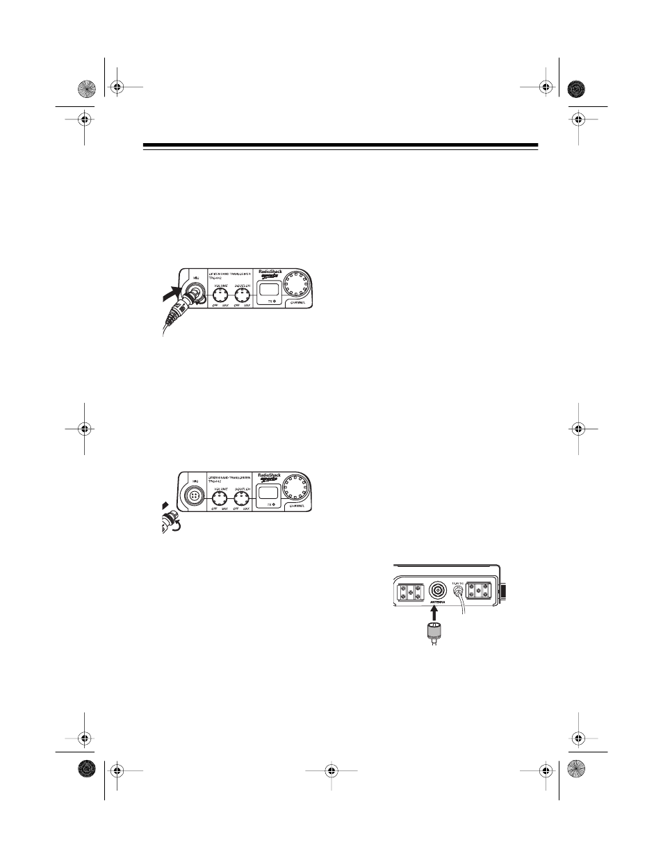 Connecting the microphone, Installing an antenna | Radio Shack TRC-442 User Manual | Page 7 / 20