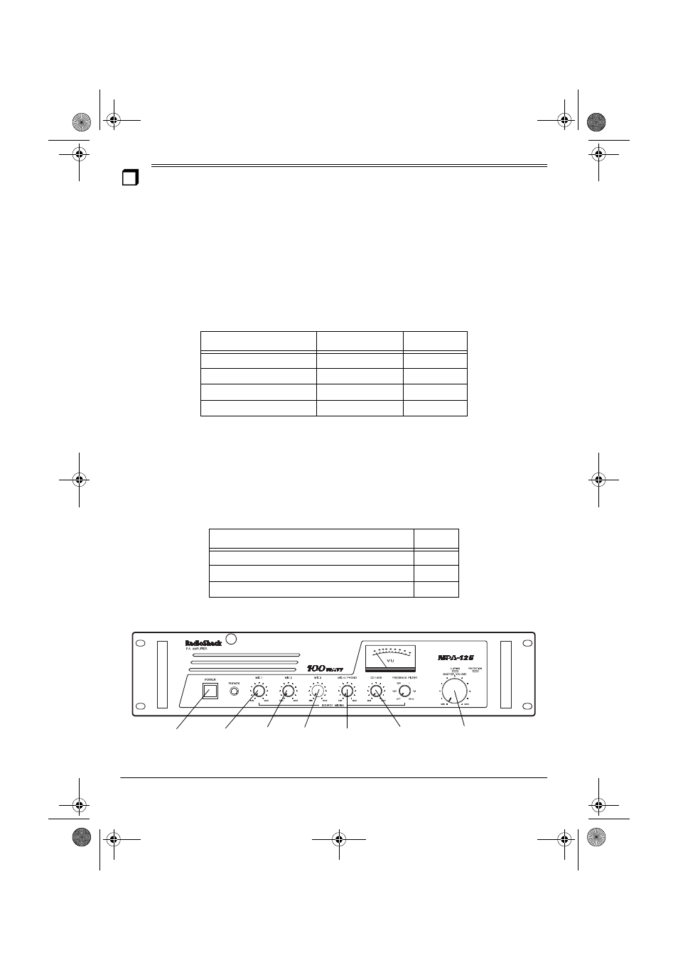 Preparation, Presetting the controls, Presetting audio input devices | Presetting the amplifier | Radio Shack MPA-125 User Manual | Page 4 / 20