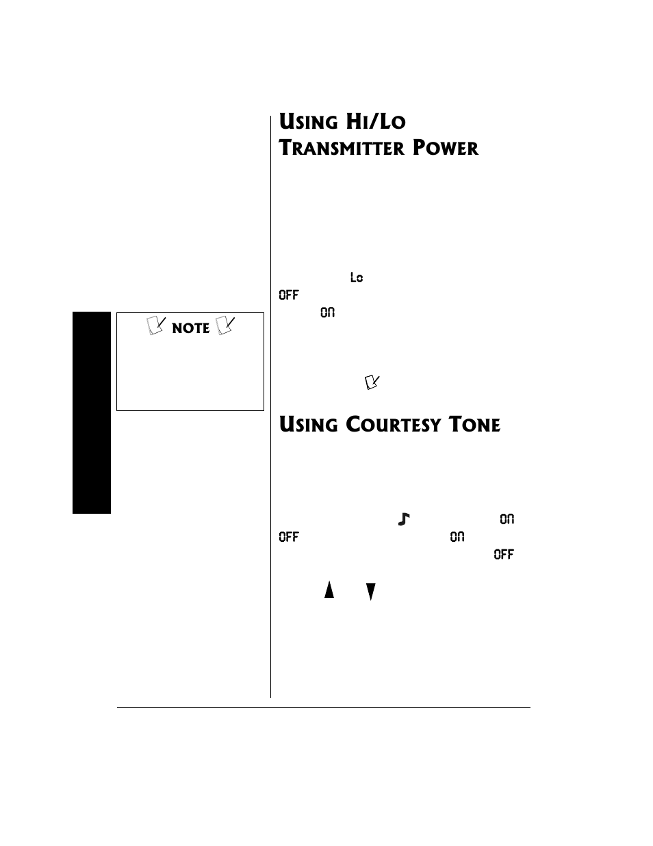 Using hi/lo transmitter power using courtesy tone | Radio Shack 21-1902 User Manual | Page 16 / 28