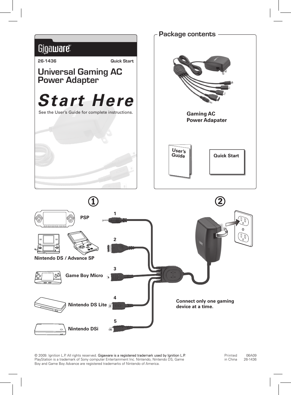 Radio Shack Gigaware 26-1436 User Manual | 1 page