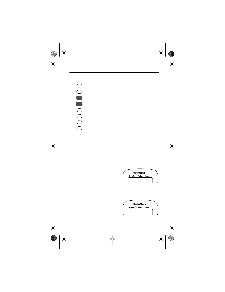 Reading the status indicators, Power/lock indicator, Inuse indicator | Radio Shack CT-502 User Manual | Page 7 / 76