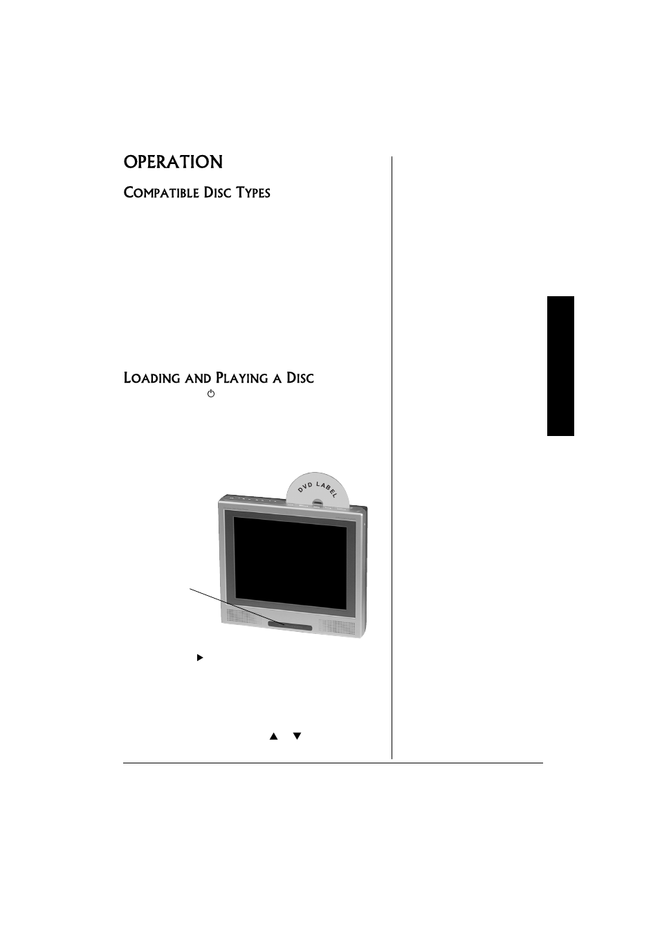 Operation, Compatible disc types loading and playing a disc | Radio Shack 16-3314 User Manual | Page 13 / 28