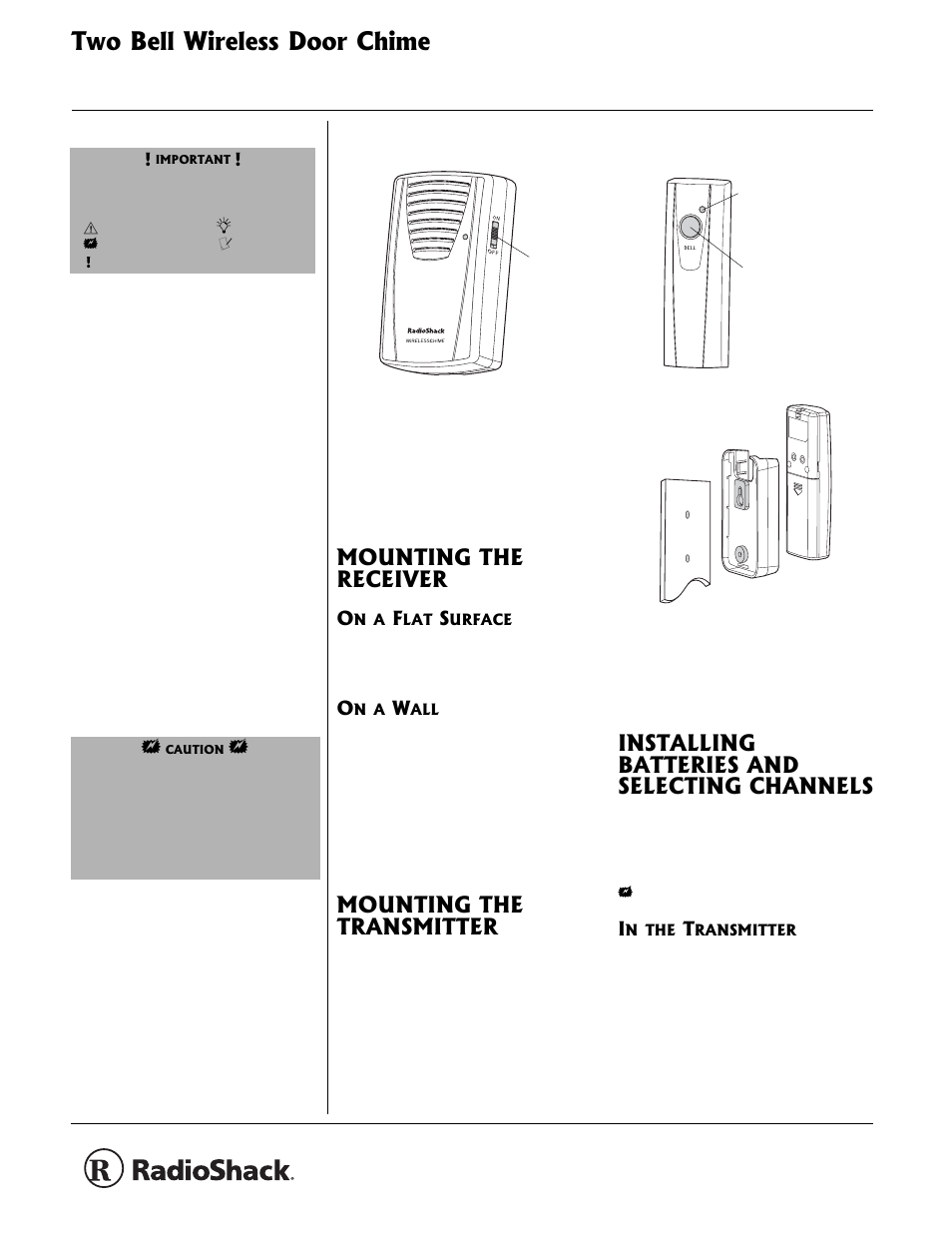 Radio Shack 61-2117 User Manual | 4 pages