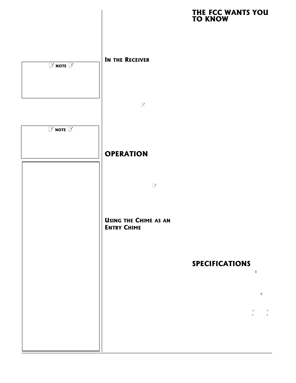 Operation, The fcc wants you to know, Specifications | Radio Shack 61-2117 User Manual | Page 2 / 4