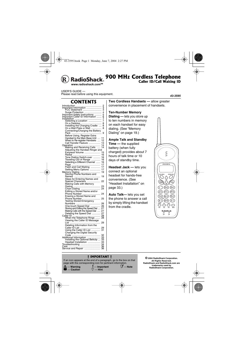 Radio Shack 43-3595 User Manual | 40 pages