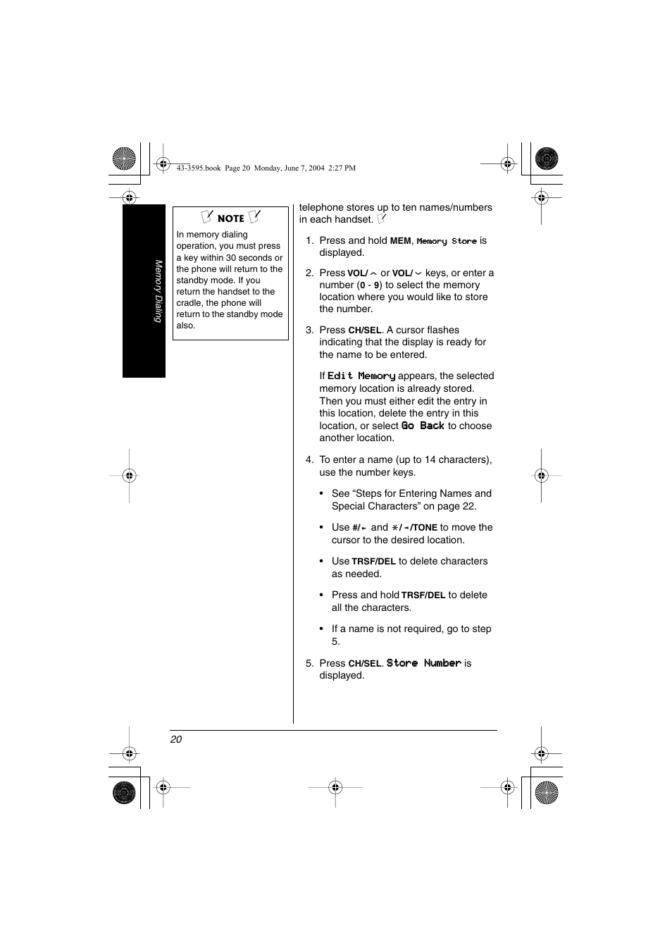 Radio Shack 43-3595 User Manual | Page 20 / 40