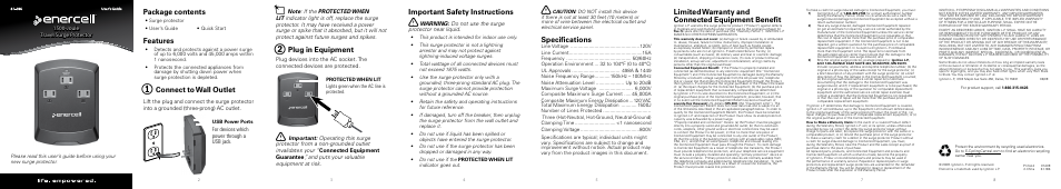 Radio Shack Enercell 61-186 User Manual | 1 page