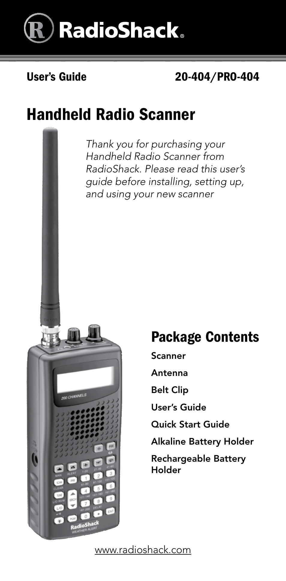 Radio Shack 20-404 User Manual | 21 pages