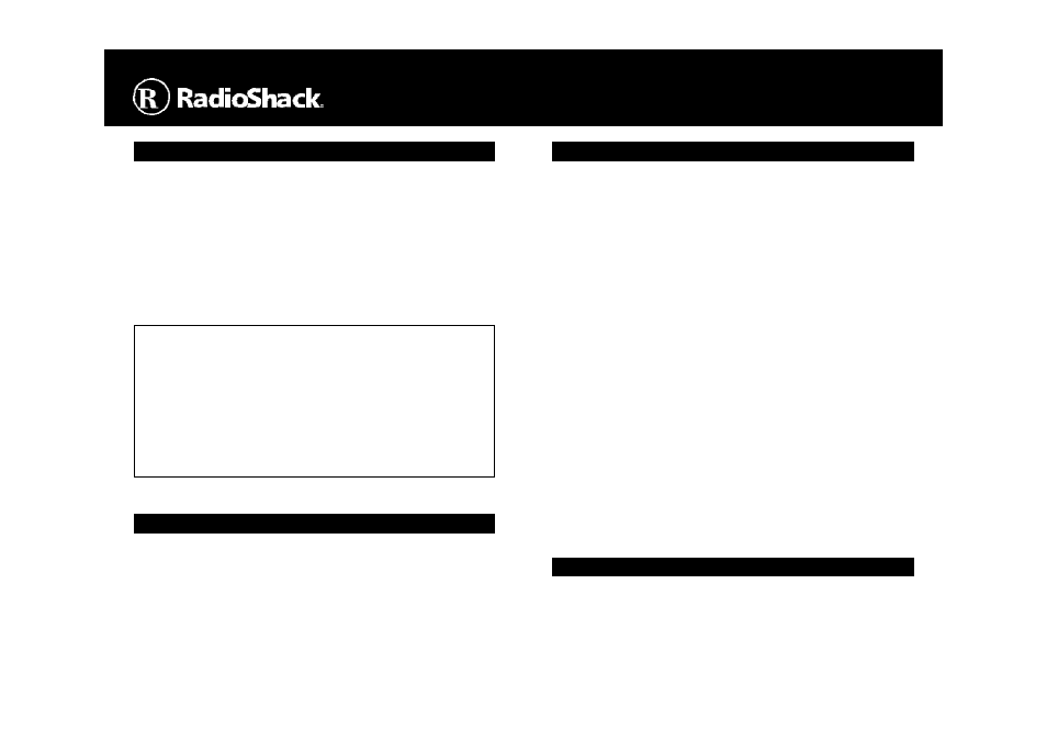 Owner’s manual | Radio Shack 33-1219 User Manual | Page 4 / 4