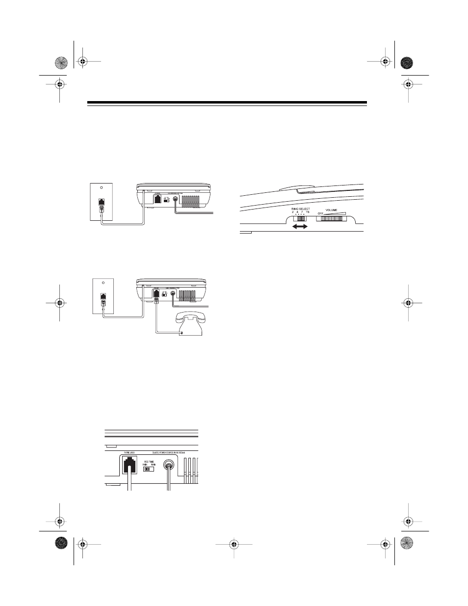 Connecting to the telephone line, Setting the maximum message length, Setting the number of rings | Radio Shack TAD-277 User Manual | Page 8 / 20